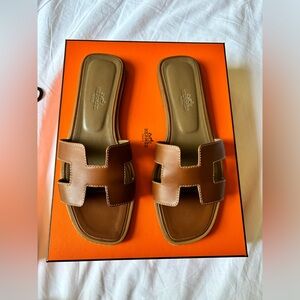 Authentic Hermes Oran Sandals size 36.5